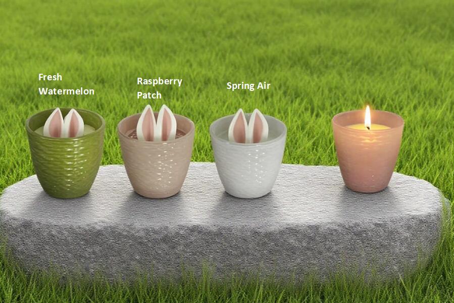 Color Sprayed Basket Weave Glass Candle